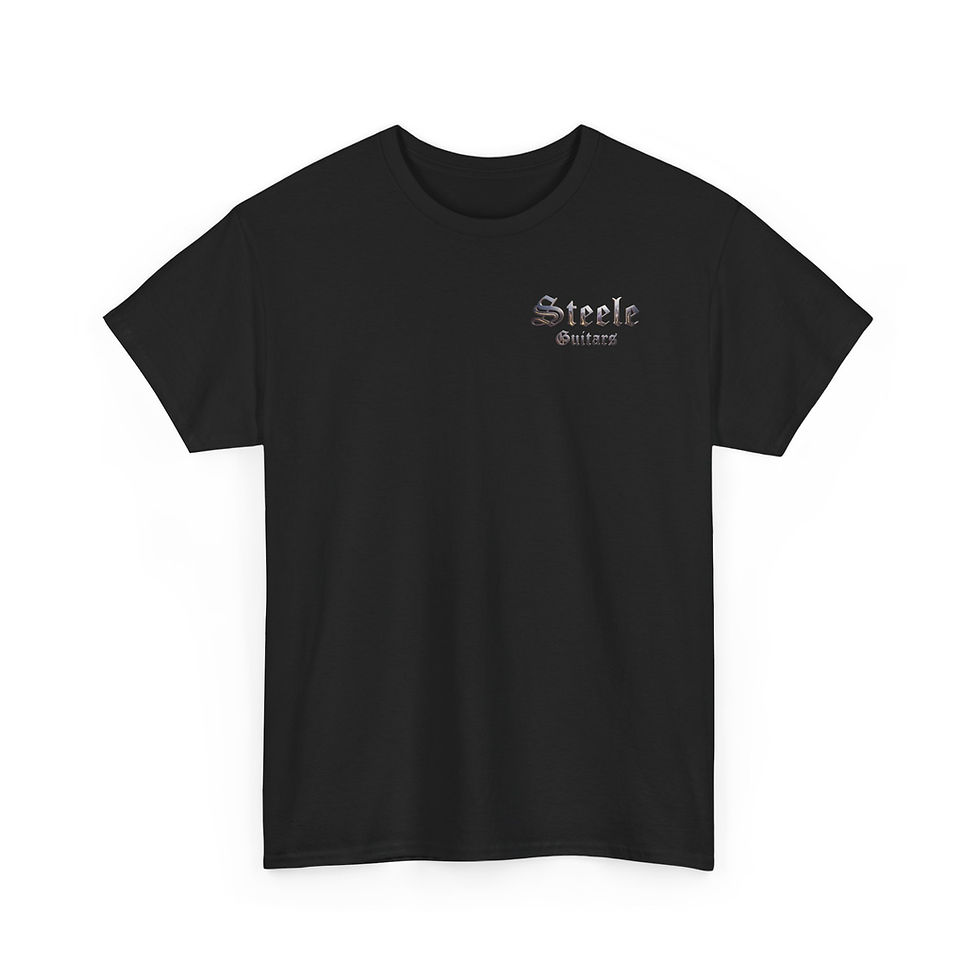 תמונה ממוזערת: Steele Guitars Tee — White Guitar Logo T‑Shirt