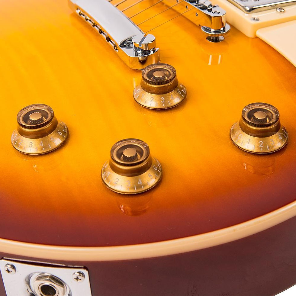 섬네일: Vintage V100 ReIssued Flamed Iced Tea Electric Guitar, Wilkinson Pickups, Mahog