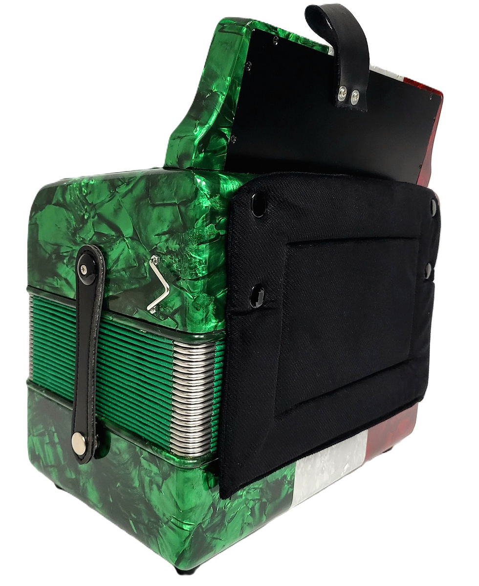 Hình thu nhỏ: Rossetti 3112 Italian Style Button Accordion - Red, White, Green Keys