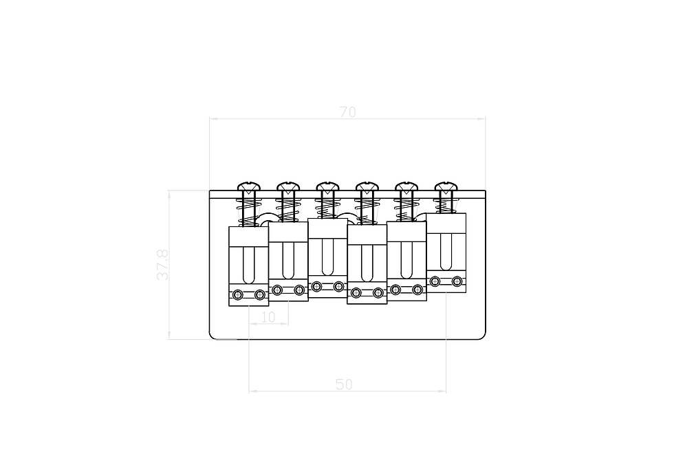 Thumbnail: KD By AxLabs Hardtail Bridge String-Through-Top Guitar Bridge