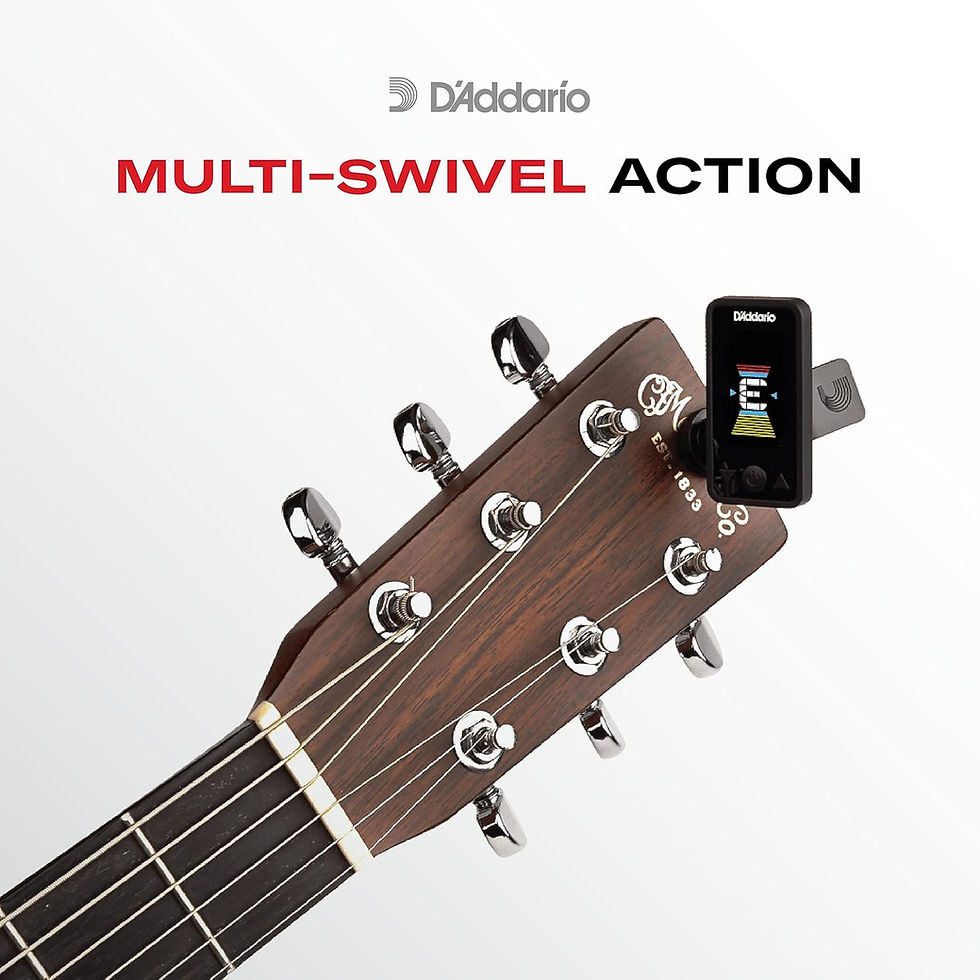 Miniatura: D'Addario Eclipse Headstock Guitar Tuner: Quick, Accurate Clip-On for Acoustic 