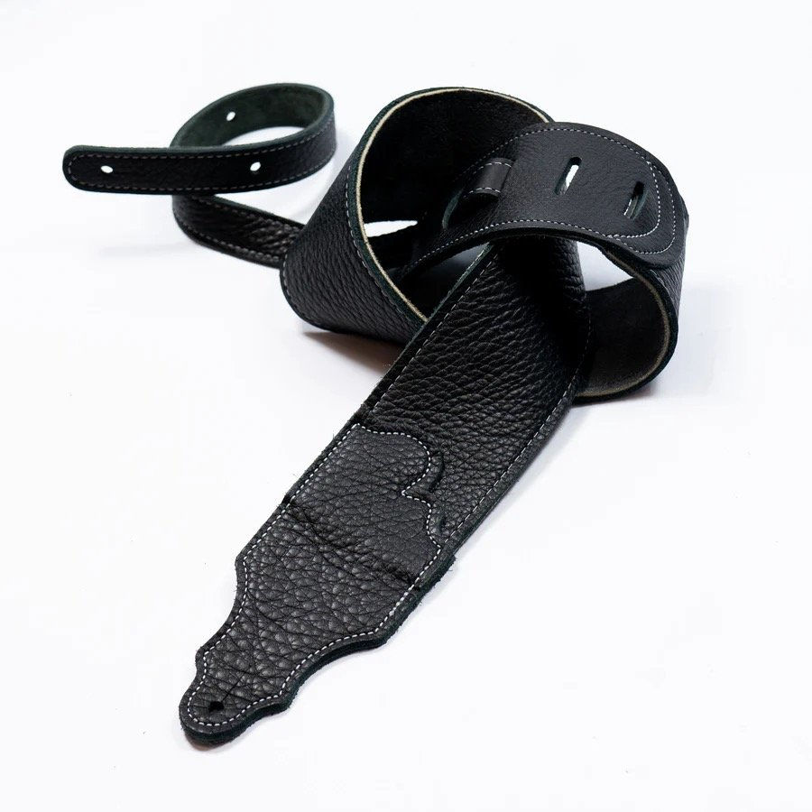 Thumbnail: Franklin Original Black Glove Leather Guitar Strap