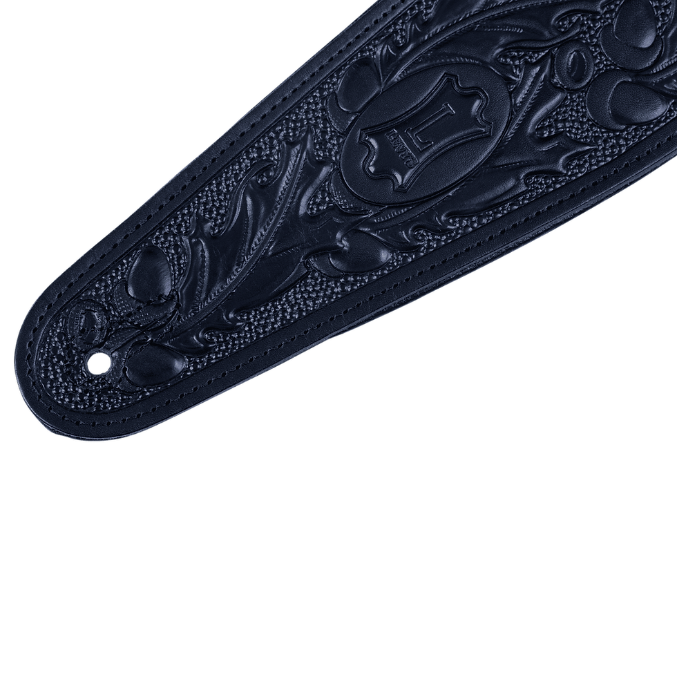 Thumbnail: Levy's Oak Embossed Leather Guitar Strap Series Black And Walnut