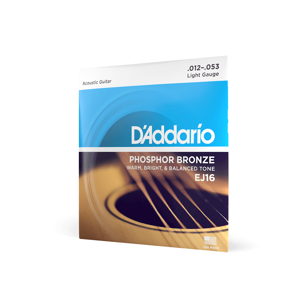 D'Addario EJ16 Phosphor Bronze Acoustic Guitar Strings Light 12-53