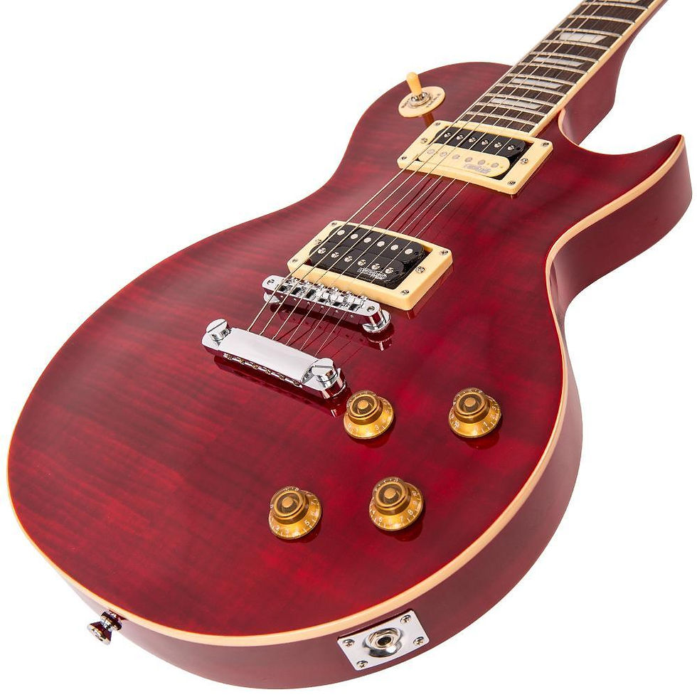 Hình thu nhỏ: Vintage V100T ReIssued Electric Guitar, Flamed Trans Wine Red, Dual Wilkinson P