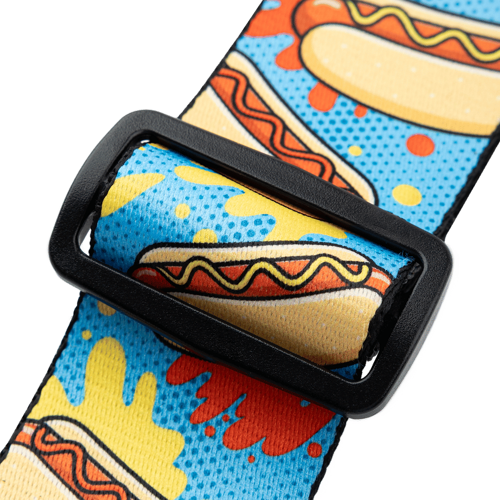 Miniaturbild: Levy's Leathers Tasty Grooves Polyester Guitar Strap Vibrant Food Pattern