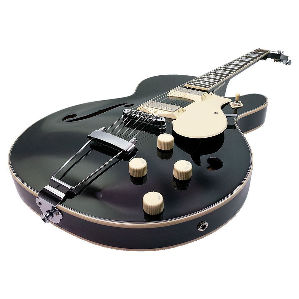Thumbnail: Silvertone 1446 TBK Semi-Hollow Electric Guitar with Mini Humbuckers