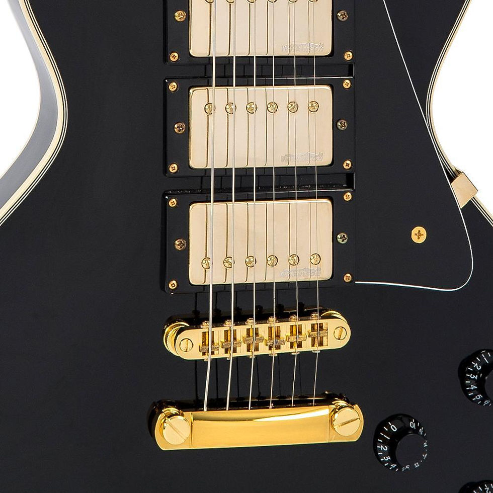 Miniatura: Vintage V1003 ReIssued Triple Pickup Electric Guitar, Boulevard Black Finish, C