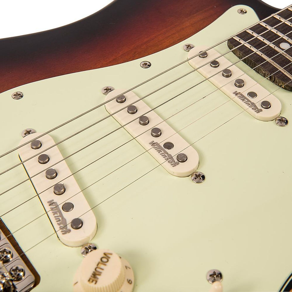 תמונה ממוזערת: Vintage V6 ICON Relic Electric Guitar, Distressed Sunburst Finish, Alnico V Pic