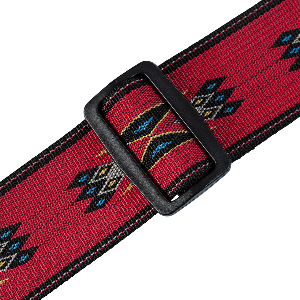 Hình thu nhỏ: Levy Tribal Rhythms Poly Guitar Strap Adjustable Length Vibrant Print