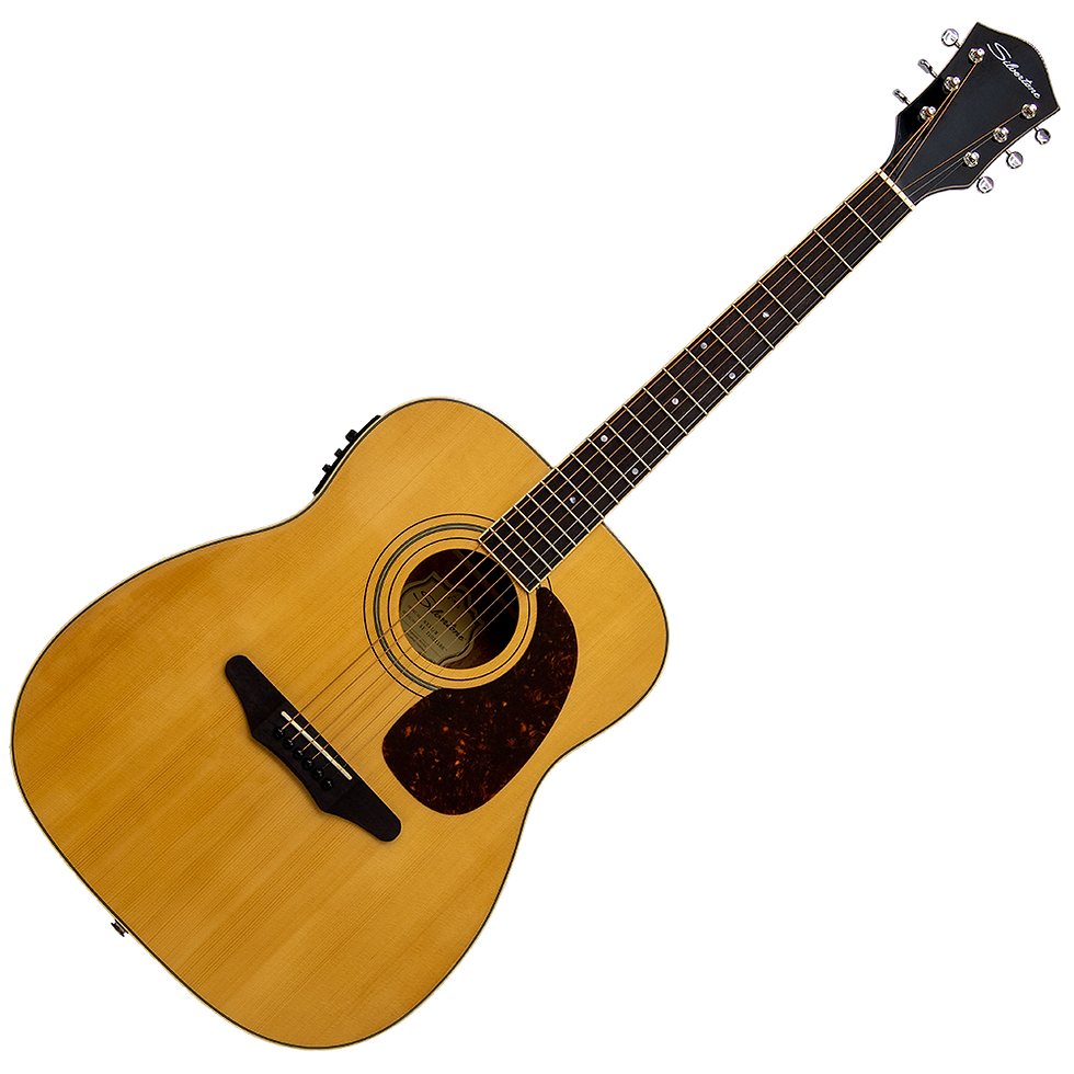 Silvertone 633EB Baritone Jumbo Acoustic-Electric Guitar - Solid Spruce Top, Ma