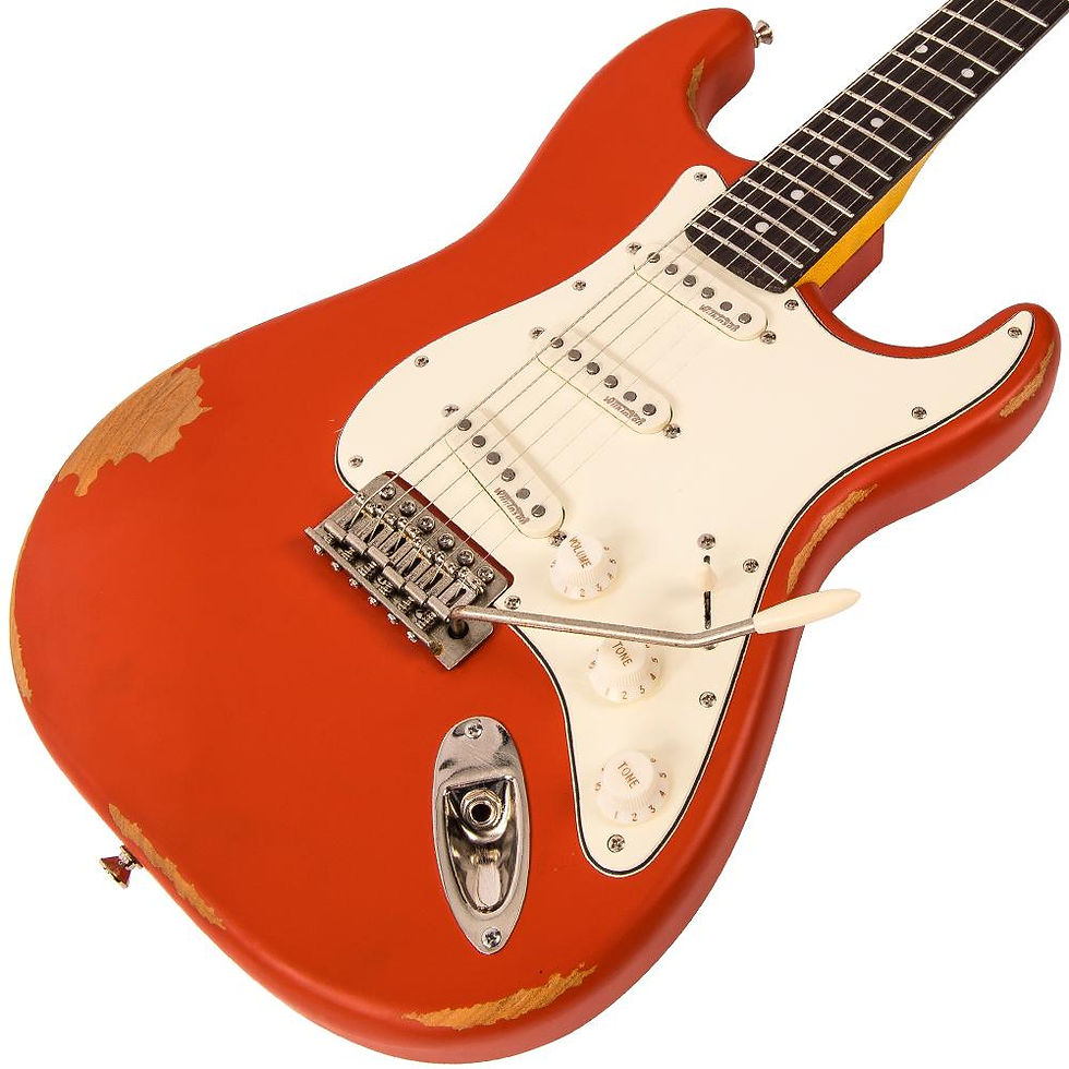 Миниатюра: Vintage V6 ICON Distressed Electric Guitar - Firenza Red, Alnico V Pickups, Wil