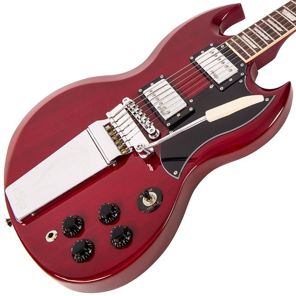 Thumbnail: Vintage VS6V ReIssued Cherry Red Electric Guitar with Vibrola Tailpiece