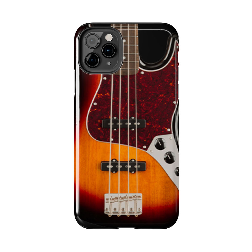 Миниатюра: Electric Bass Guitar Tough Phone Case — Vintage Sunburst Instrument Design