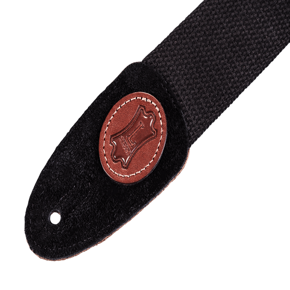 Thumbnail: Levy's Signature Cotton Guitar Strap with Leather Badge Various Colors Widths
