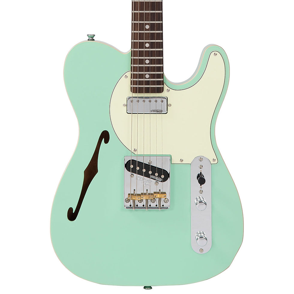 Miniaturbild: Vintage V72 Semi-Hollow Electric Guitar, Ventura Green, Maple Neck, Rosewood Fr