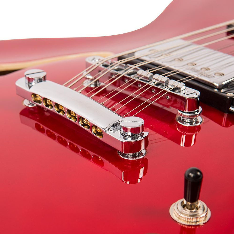 Thumbnail: Vintage VSA500 ReIssued 12-String Semi-Acoustic Guitar, Cherry Red, Rich Chime 