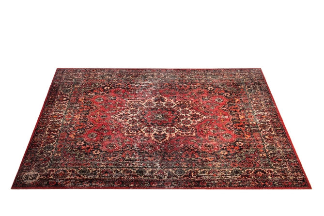 Vintage Persian Style Stage Rug for Drummers - Durable Red 7.4'x6' Mat