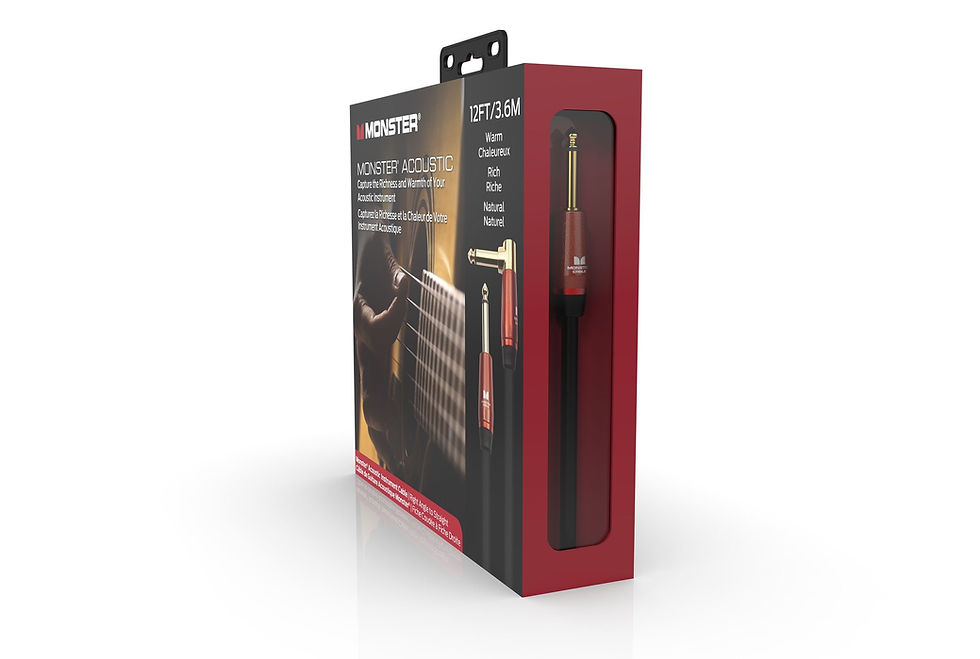 Miniaturbild: Monster Prolink Acoustic 1/4" Instrument Cable. 12 ft - Right Angle