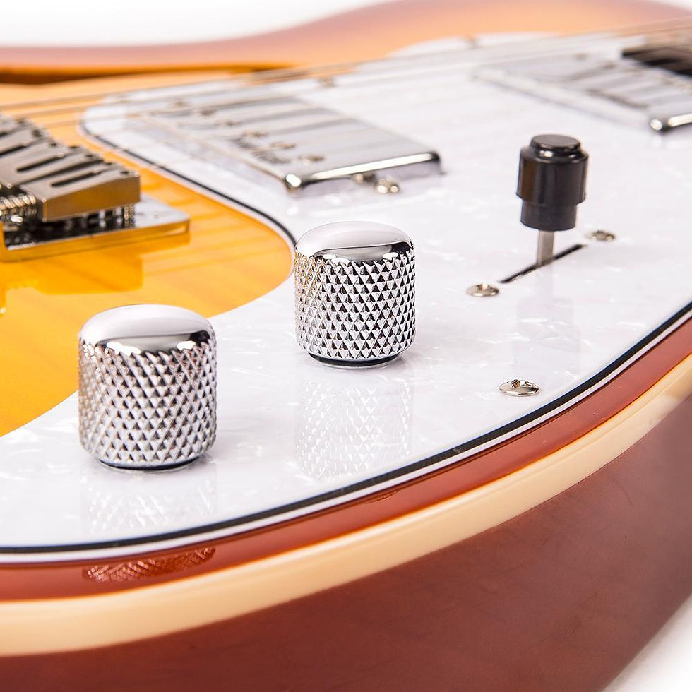 섬네일: Vintage V72H Custom Spec Hardtail Electric Guitar Flame Tobacco Burst Finish