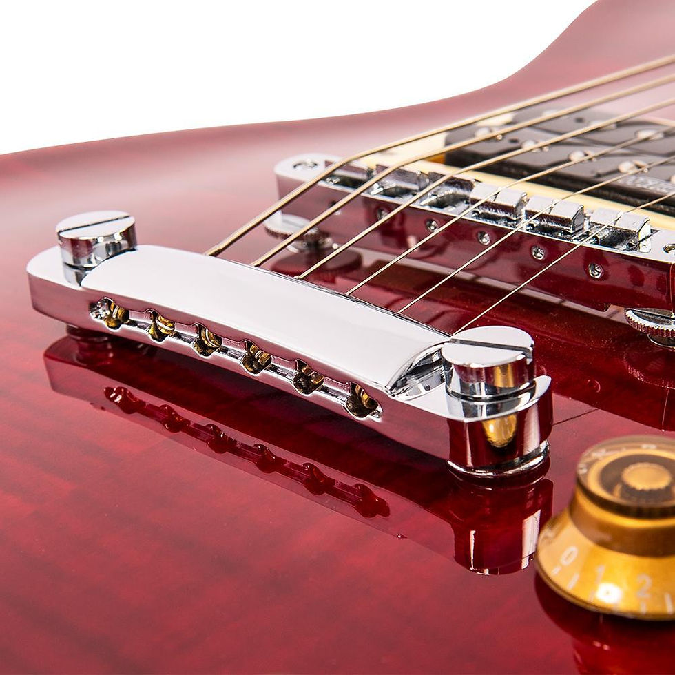 Miniatura: Vintage V100T ReIssued Electric Guitar, Flamed Trans Wine Red, Dual Wilkinson P