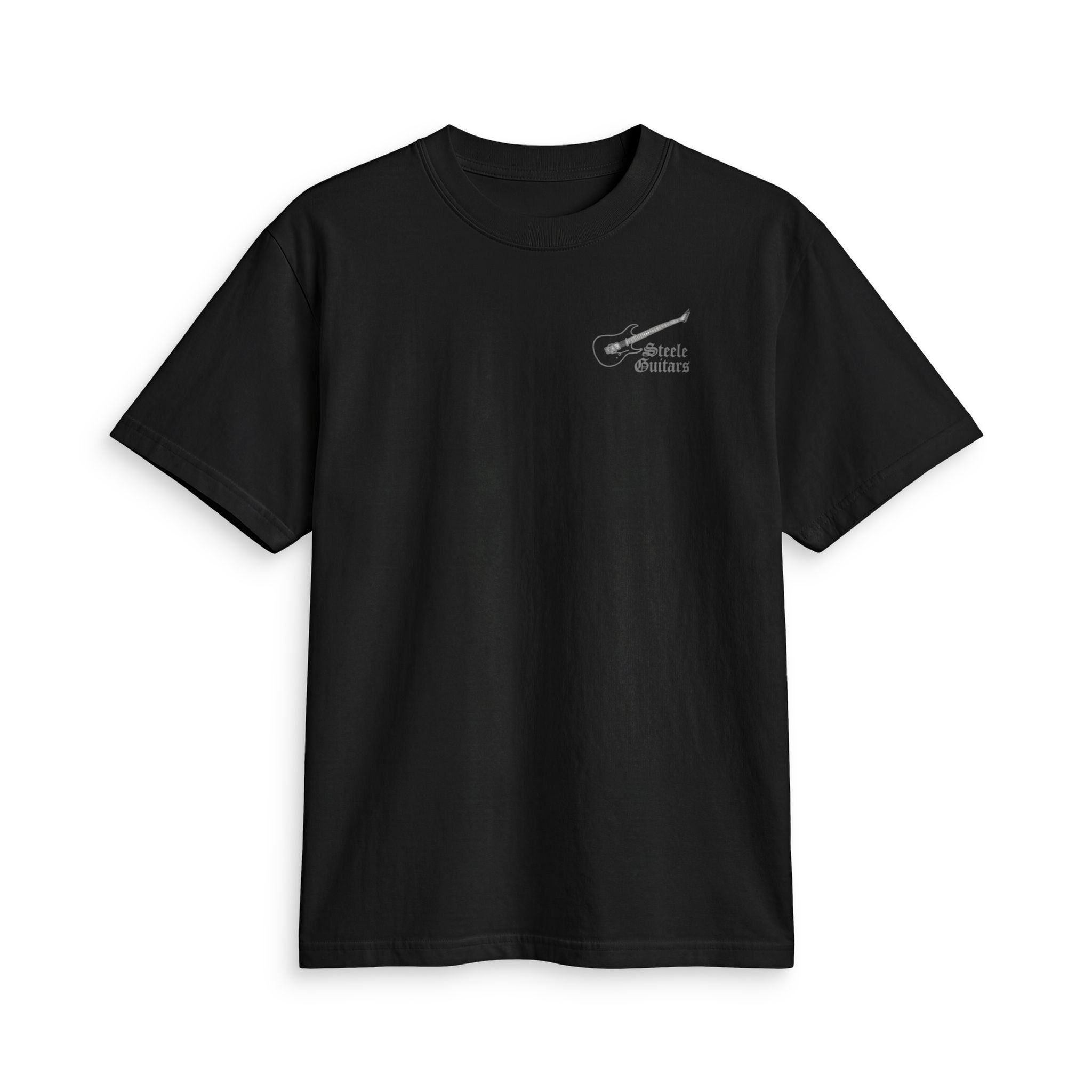 Minimalist 'STEELE GUITARS' Active T-Shirt - Small Original Chest Logo