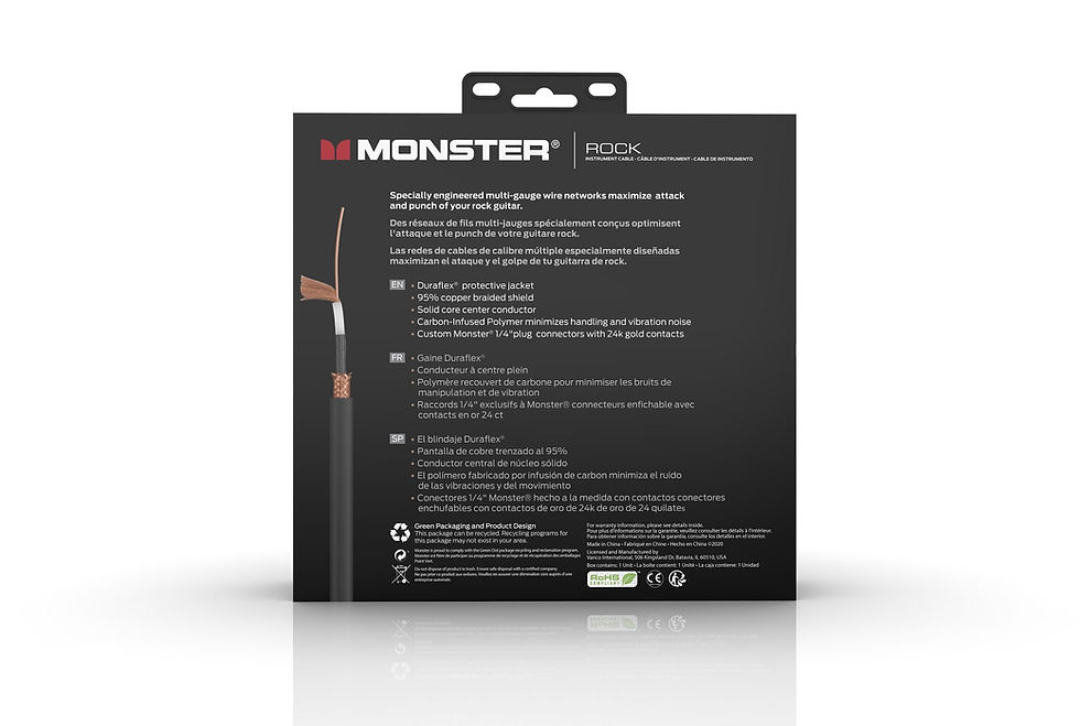 Thumbnail: Monster Prolink Rock 1/4" Instrument Cable. 21 ft - Straight to Stra