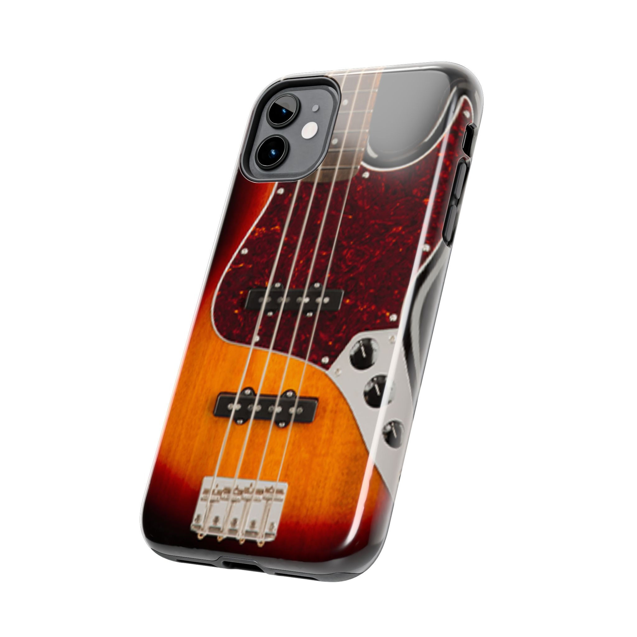 Electric Bass Guitar Tough Phone Case — Vintage Sunburst Instrument Design
