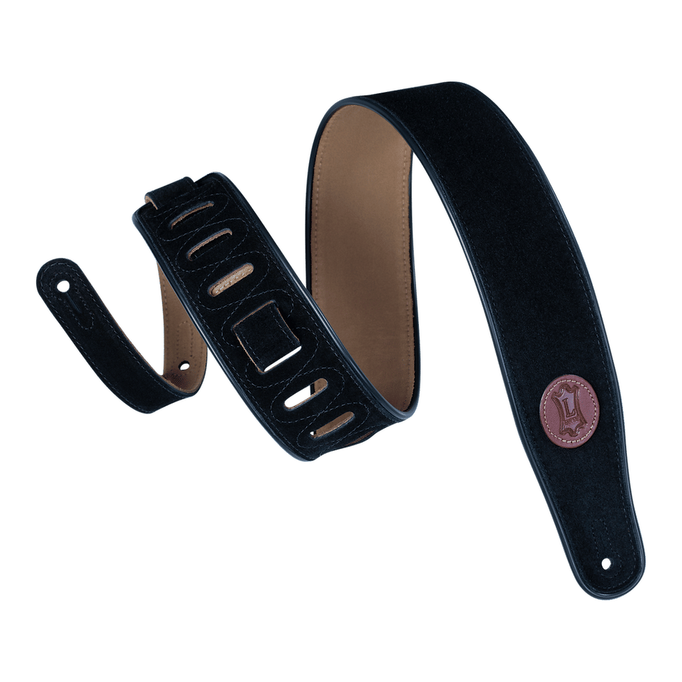 Thumbnail: Levy's Signature Suede Guitar Strap Premium Leather Badge Adjustable Comfort