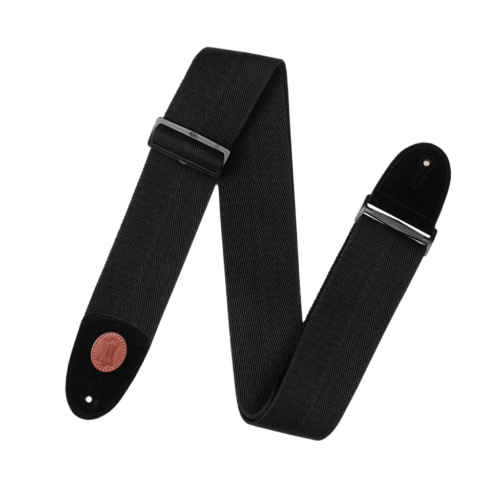Thumbnail: Levy's Signature Cotton Guitar Strap with Leather Badge Various Colors Widths