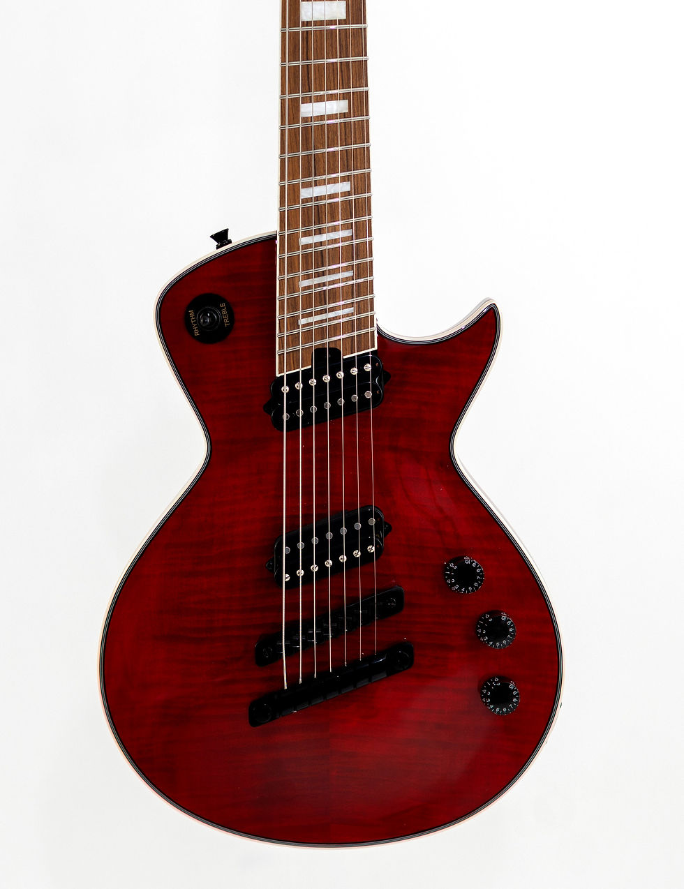 Миниатюра: Tagima Almach 7 UQ 7-String Electric Guitar Flamed Transparent Red
