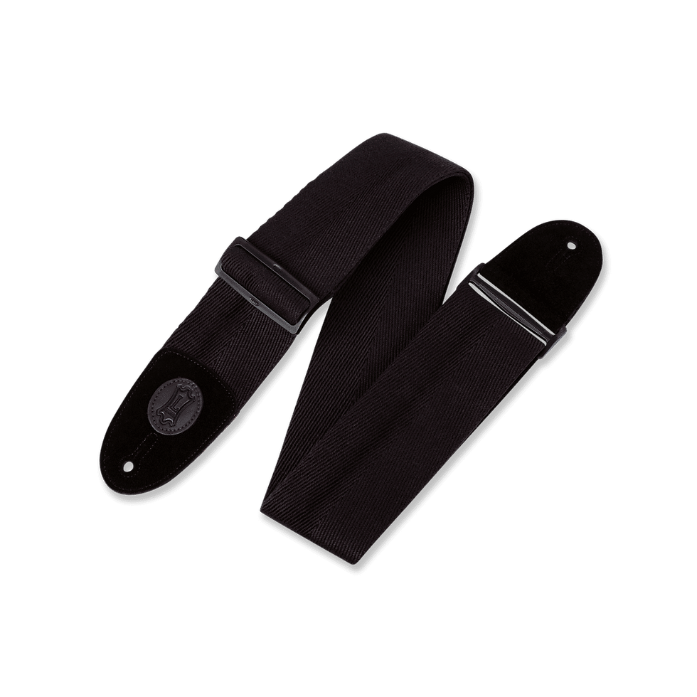 Thumbnail: Levy's Signature Cotton Guitar Strap with Leather Badge Various Colors Widths
