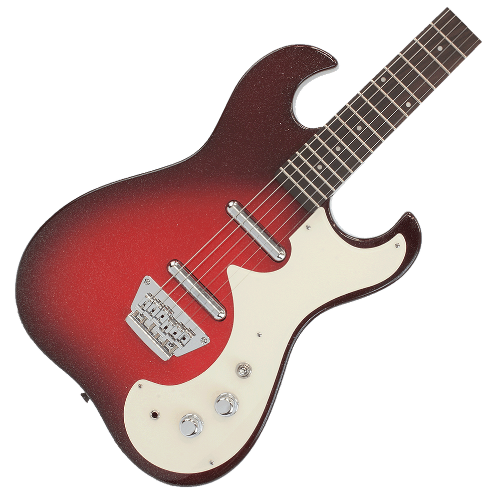 Thumbnail: Silvertone 1449 RSFB Vintage-Inspired Electric Guitar Red Silver Flake Finish