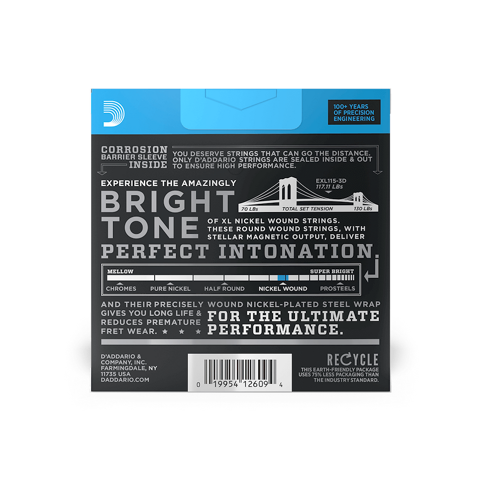 Thumbnail: D'Addario EXL115 XL Nickel Wound Electric Guitar Strings 11-49 Medium