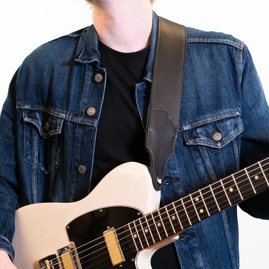 Miniatura: Franklin Original Black Glove Leather Guitar Strap