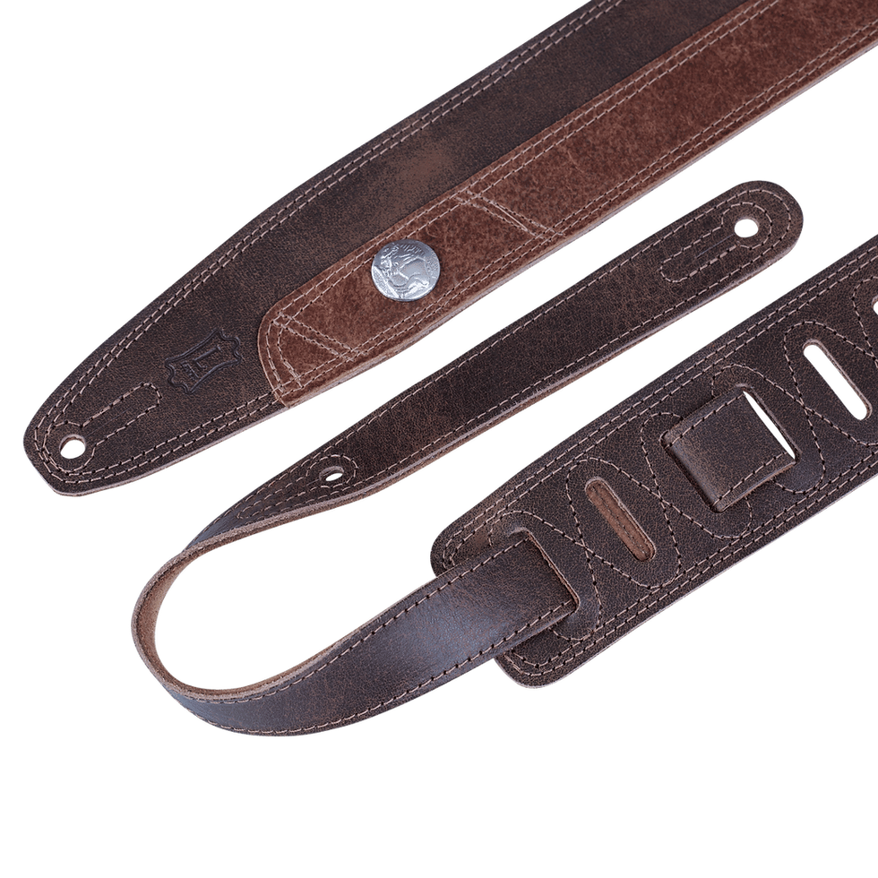Thumbnail: Levy's Rebel Leathers Series Premium Guitar Strap Foam Padding Comfort