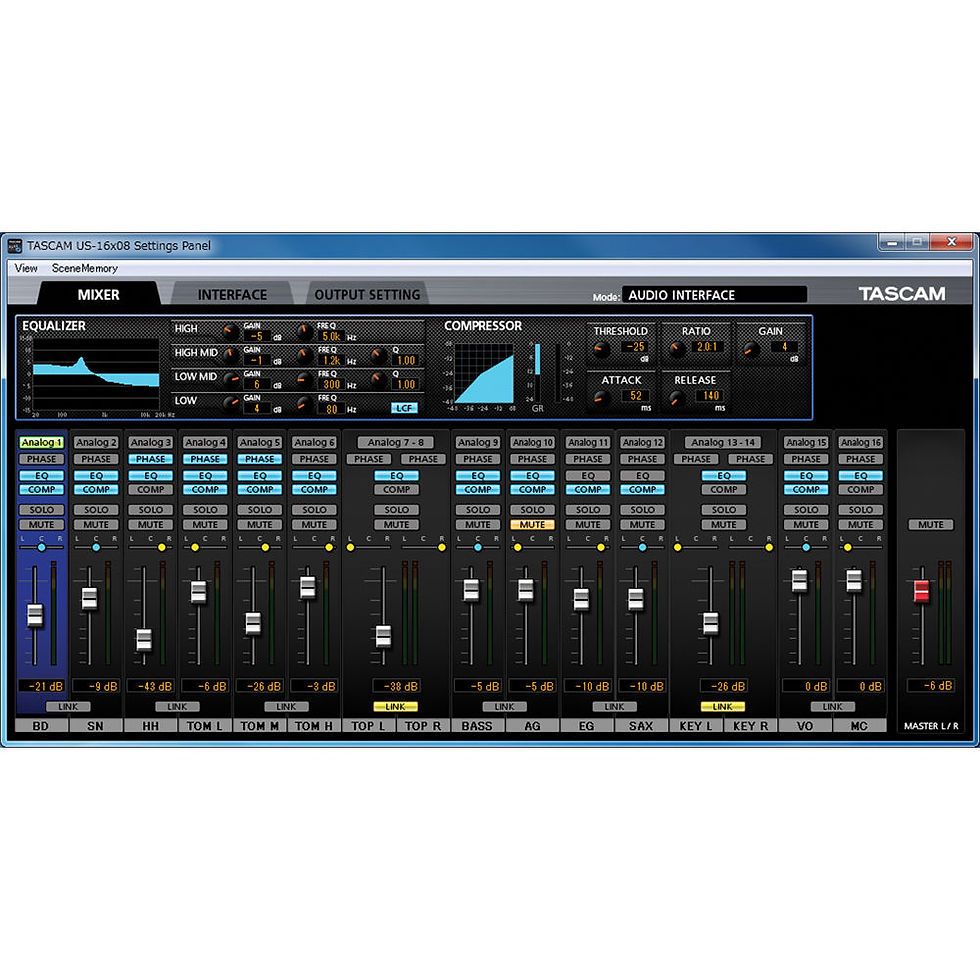 Миниатюра: TASCAM US-16x08 USB 16-Channel Audio MIDI Interface with Ultra-HDDA Preamps