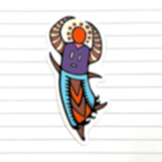 Dancing Monster Doodle Sticker