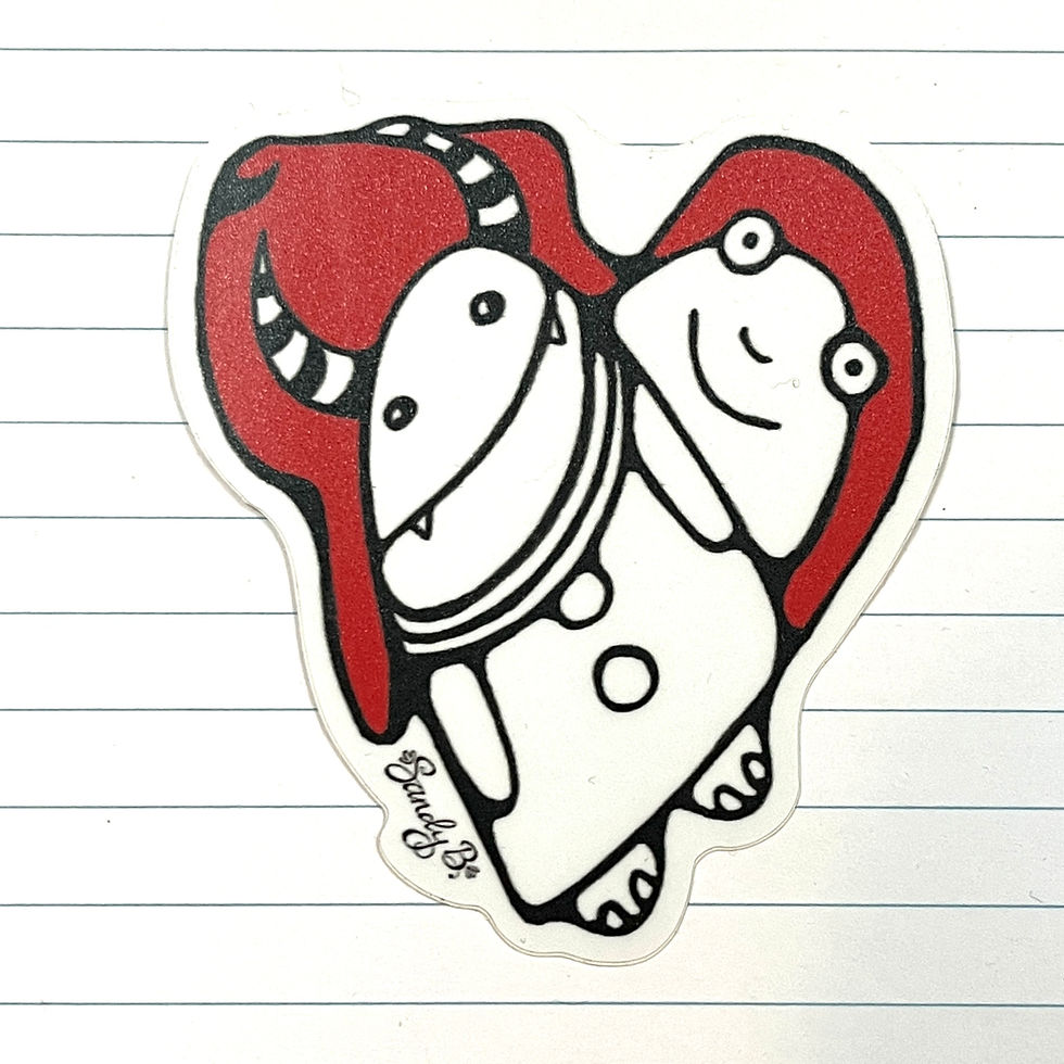 Thumbnail: Monster Doodle Heart Sticker Set
