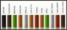 Different flavors of e-cigarettes