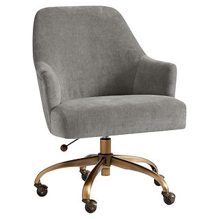 Distressed Velvet Office Chair