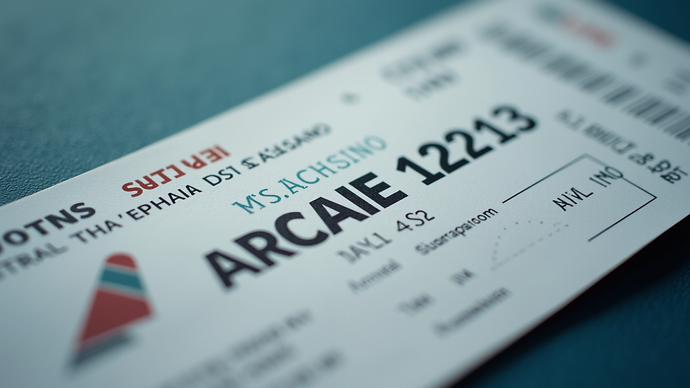 Close-up view of airline ticket with name details