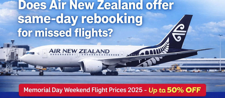 Does Air New Zealand offer same-day rebooking for missed flights?