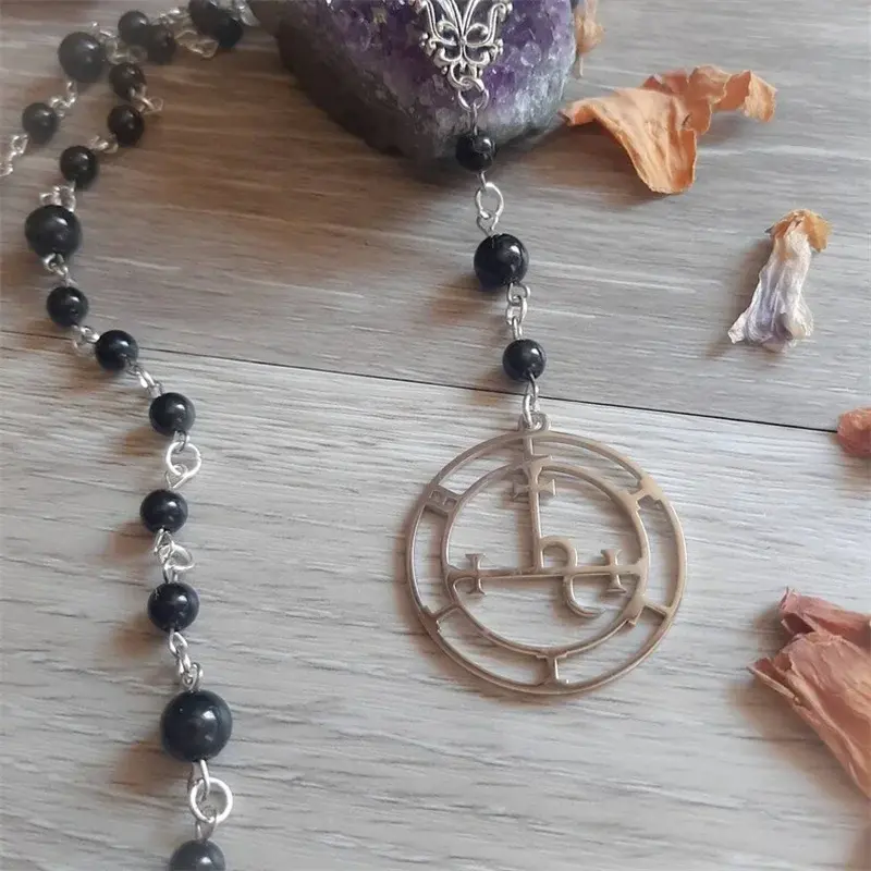 Thumbnail: Lilith Black Rosary Necklace