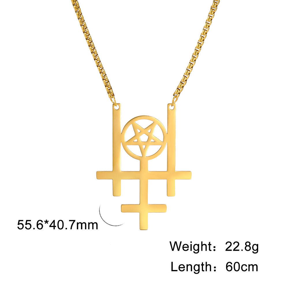 Thumbnail: Triple ​Inverted Cross Pendant Necklace