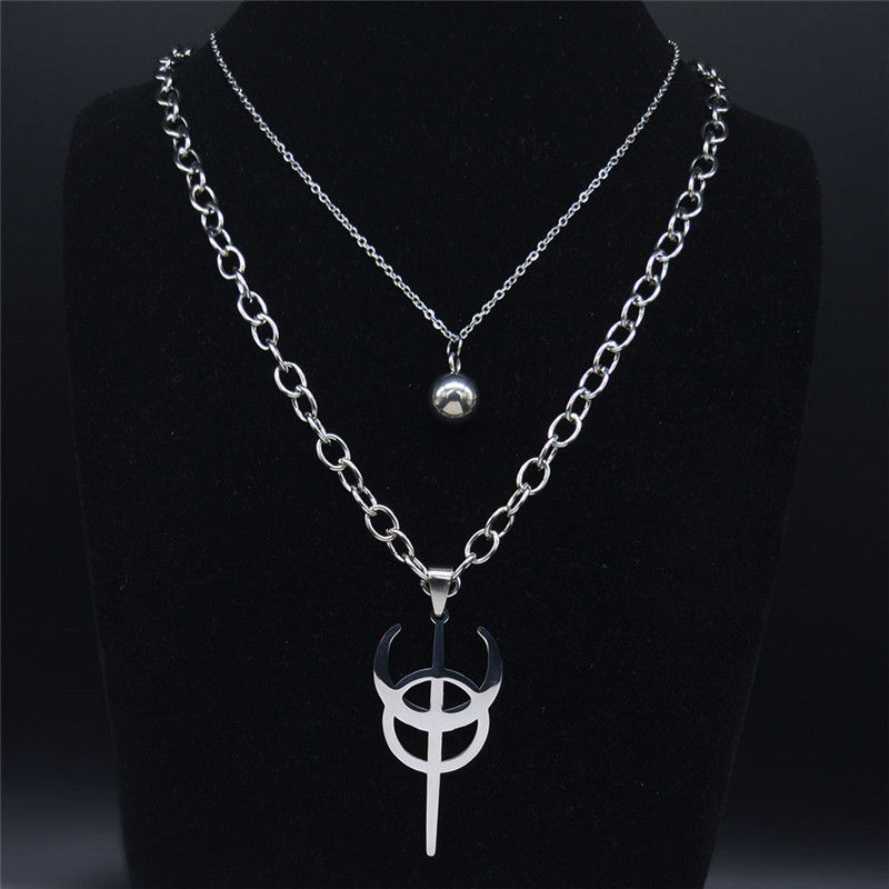 Thumbnail: Clavicula Nox Layered Chain Necklace Silver