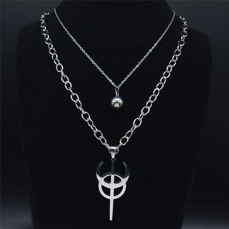 Thumbnail: Clavicula Nox Layered Chain Necklace Silver
