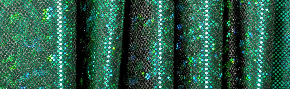 Micro Dot Black Kelly Green Hologram