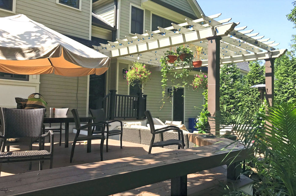 Attached Pergola with Square Columns