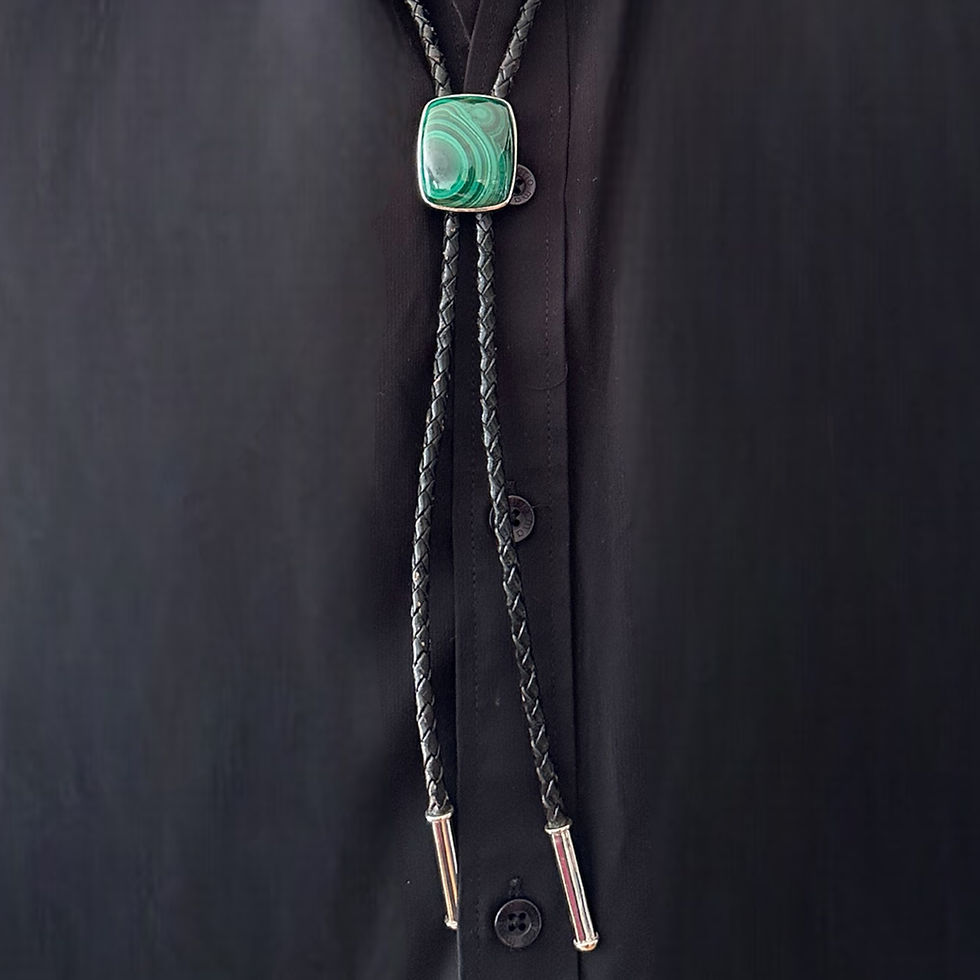 Thumbnail: Malachite Leather Bolo Necklace